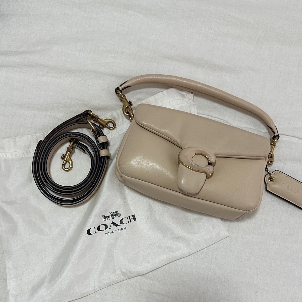 Coach Pillow Tabby Beige Leather Bag